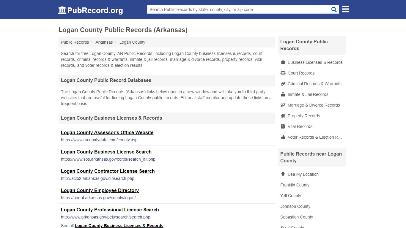 Free Logan County Public Records (Arkansas Public Records) - PubRecord.org